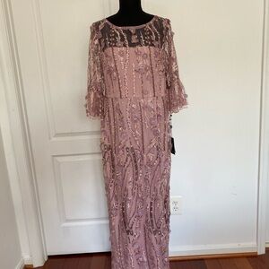 Elegant Mauve Embellished Dress
